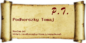 Podhorszky Tomaj névjegykártya